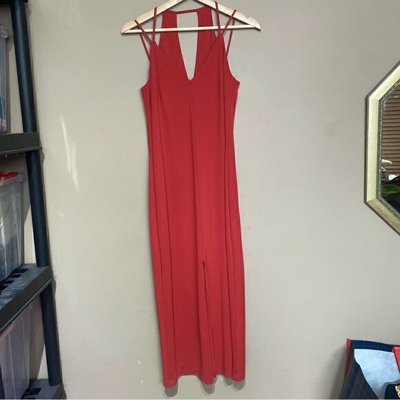 Bailey 44 Womens Red Strappy Side Slit Formal Maxi Dress Size Medium - Picture 1 of 8